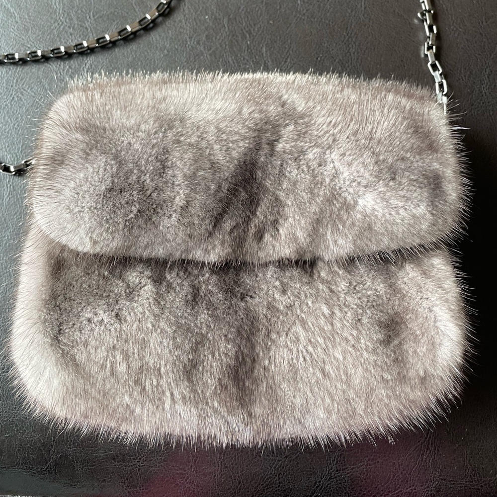 Mink mini bag clutch fur handbag crossbody shoulder bag